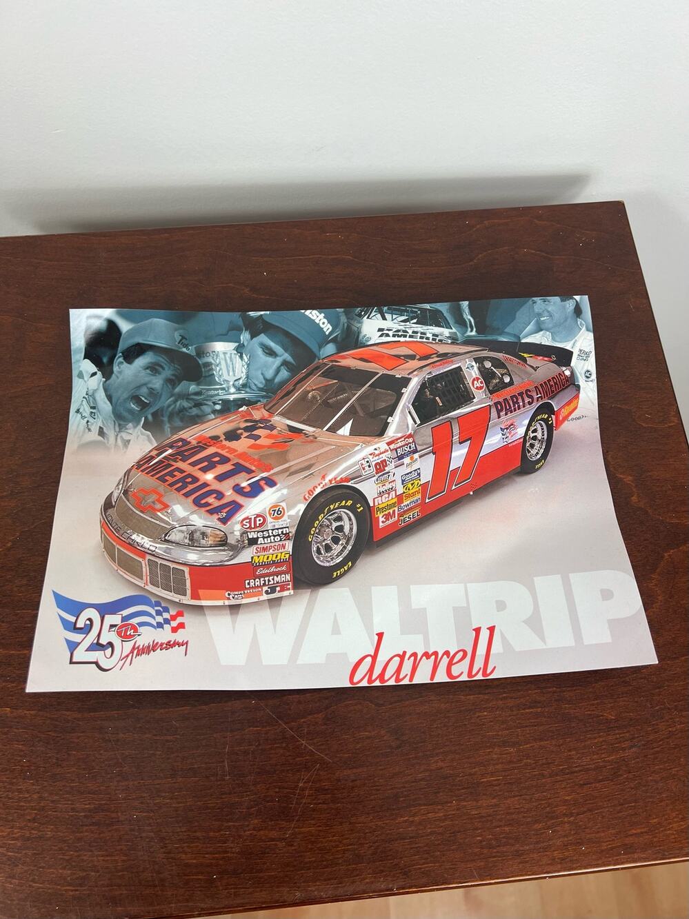 Vintage Darrell Waltrip #17 25th anniversary Silver Car Picture Card